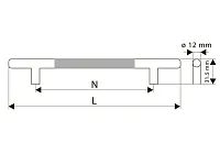 Ручка-рейлинг Оскар 14.106/288 d=12 (алюмин)<50>