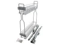 Бутылочница для кухни 150 правая, на направляющих скрытого монтажа с синхронизатором, полного выдвижения с доводчиком