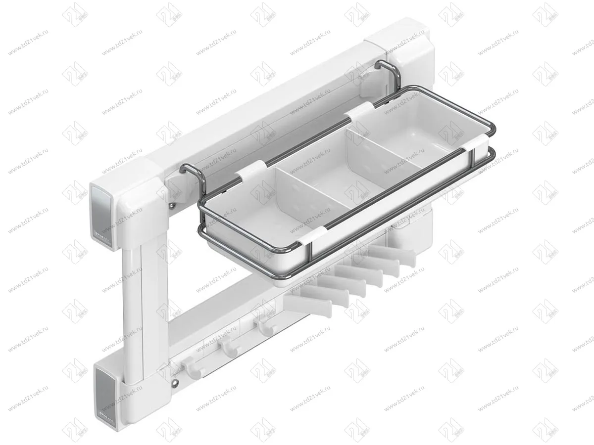 S-6726-W Вешалка для галстуков и ремней с органайзером, Starax, (400х475х290 мм), левая, белая 2