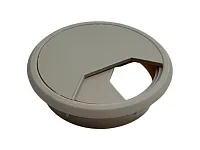 Заглушка кабель-канала, пластиковая, круглая, d=60 мм, бежевая