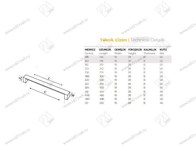 301-320-V01 Скоба VIVA 320 мм (хром) <50/250> 2