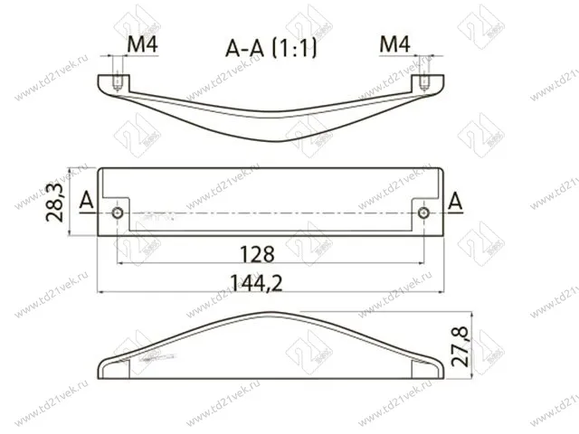 UZ-AGIOS-128-01 Ручка мебельная AGIOS C=128 мм, хром <25> 2
