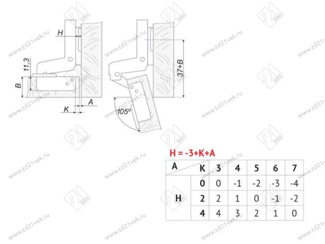 H100C02/0112 Петля Boyard 16 мм + планка H=2 <200> 2