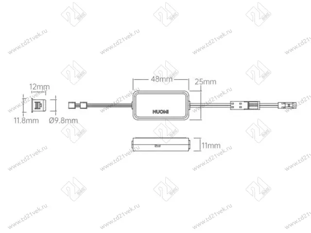 Датчик движения и открытия двери 2PIN, черный 2