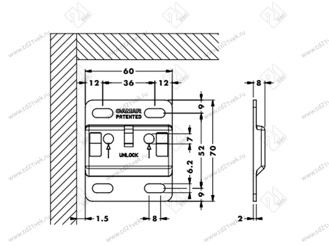 Навес каркаса регулируемый до 240 кг (для нижних тумб) (1 компл.= 2 навеса, 2 площадки, 2 заглушки белые, винты), P2807 4