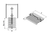 S-6545-G Вешалка для одежды, Starax для брюк, (340х460х112 мм)