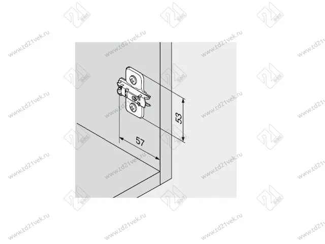 173L6130  MPL V500NI Планка ответная BLUMCLIP(крест.) H=3мм (под саморез)<500> 3