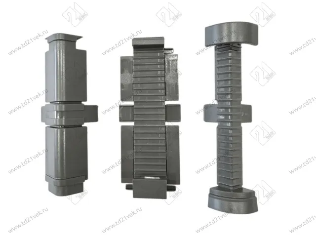Комплект для цоколя с подсветкой, алюминий матовый, 2заглушки, 1угол.внутр, 1угол наружний, пластик 2