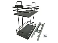 Бутылочница 400, нижнее крепление, плоский прут, 450х340х535 мм,  пластиковый поддон, антрацит