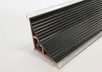 Плинтус кухонный пластиковый рифлен. вогнутый "ЧЕРНЫЙ"  3,05 м  арт.281 <1/48>