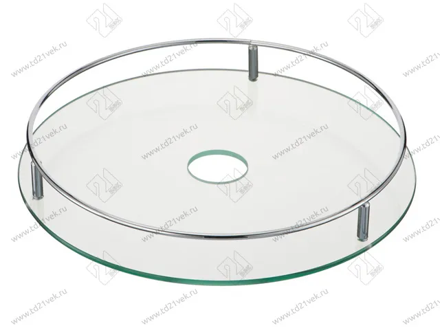 STS450 Полка стеклянная с релингом D450 хром <5> 1