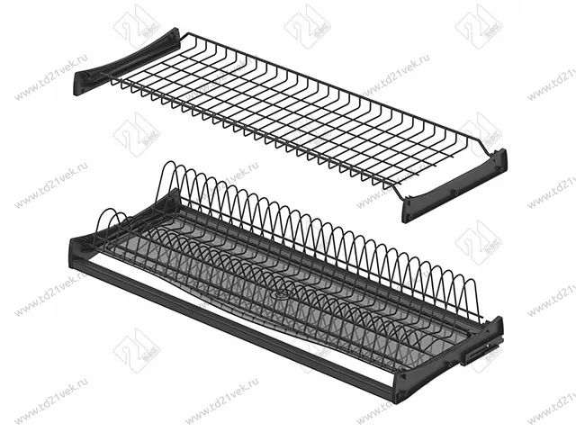 S-5171-A-16-1 Сушилка для посуды с поддоном, 450 мм, для 16 ДСП, Starax, 418х295-345 мм, антрацит (комплект посудосушителей) 2