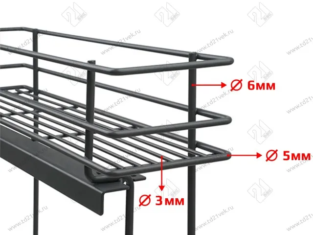 Бутылочница 150 левая (448х108х535мм) на скрытых направляющих с доводчиком, антрацит/ двухуровневая корзина 3