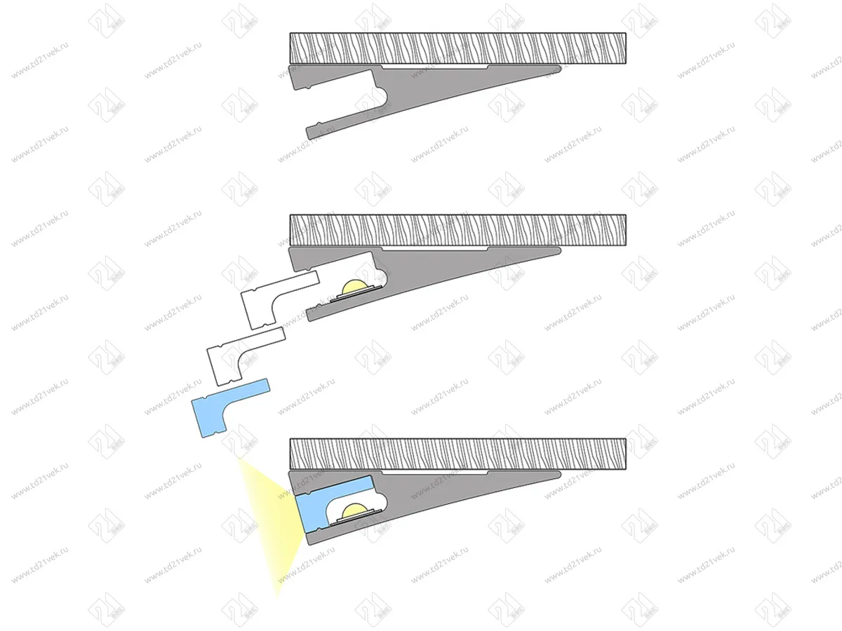 17.800.00.141 Профиль алюминиевый SOLO 2408T накладной, L=3м, без диффузора,
 анодир. черный 4