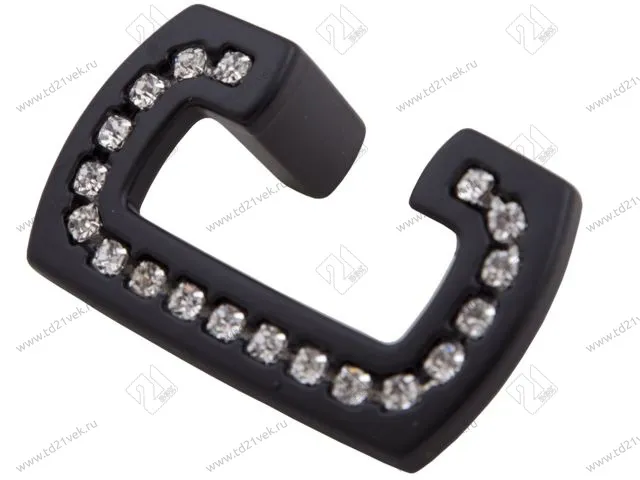 Скоба "Оскар" со стразами 5391-12/32 (мат.черн.) <30/240> 1