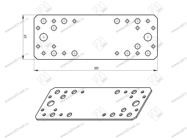 Пластина крепёжная 180*65*2.0, гоц <25/50> 2