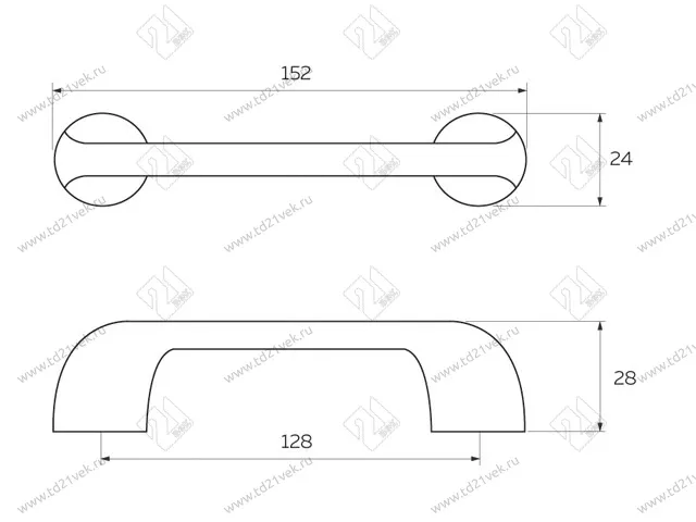 S-2622-128 GR Ручка-скоба, 128 мм, серый <35/175> 4