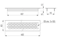 Решетка вентиляционная 480x60мм , (черный), VG-60484-20 <100>