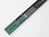 Направляющие шариковые 450мм, h45, с доводчиком, черный, нагрузка 35 кг