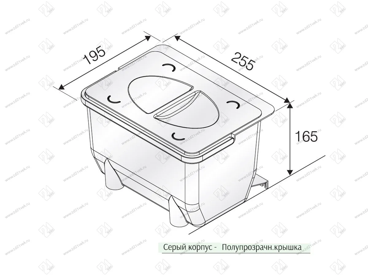105-71-06-303-00 Контейнер универсальный серый корпус, полупрозрачная крышка Д255*В165*Ш195 <1/8> 2