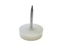 Подпятник с гвоздем d16хh20мм, базовый, гвоздь-1,3мм, белый