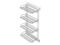 S-6742-W Выдвижная обувница, Starax, 4-х ярусная, (325х475х1000 мм), выдвижение правое, белая