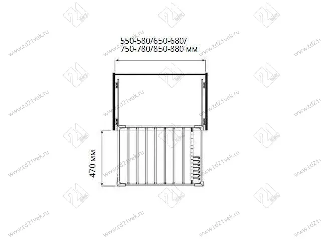 S-6206-A Брючница в базу 700 мм, Starax, (650-680х470х95 мм), антрацит 4