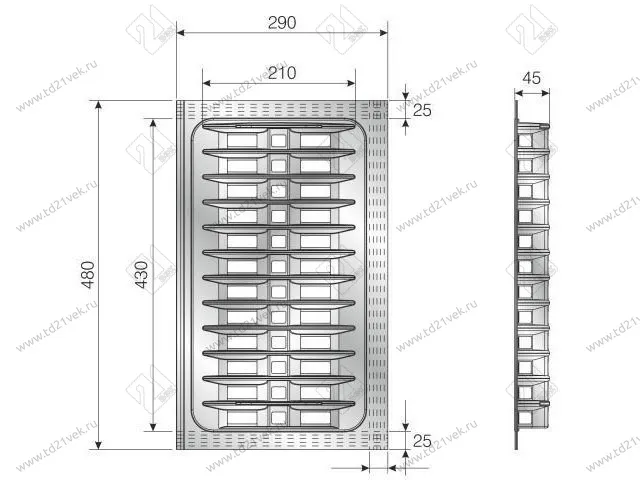 105-83-52-309 Лоток для тарелок Mesan TrayBond, 12шт.(Ш290хГ480-420хH45) антрацит <2/16> 6