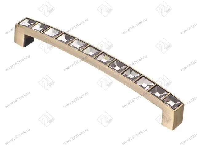 CRL02-128 BA Ручка-скоба с кристаллами, бронза <50/300> 1