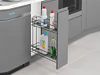 S-2442-08-A Бутылочница 200, Starax, 2-х ярусная, направляющие Blum Tandem, выдвижение 7/8, (151х475х495), правая, антрацит