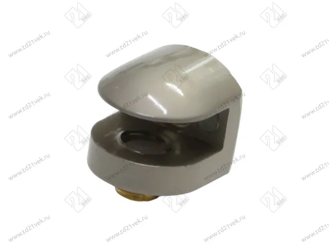 Полкодержатель для стекла  толщиной 7,6 мм, сатен, малый (19,6х19,7х13,5), в комплекте: пластиковый дюбель+саморез 1