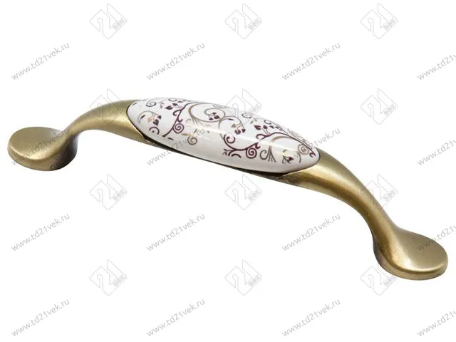 SF02-04-96 BA Ручка-скоба с фарфором, 96 мм бронза 60/300 1