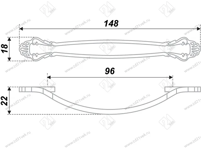 RS430CP/W.4/96 Ручка-скоба 96 мм белый/хром <40> 2