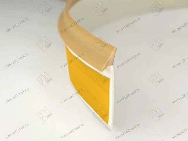 Уплотнительный гибкий плинтус для столешницы Аврора 7мм со скотчем, 1 бобина 5м, коричневый 1