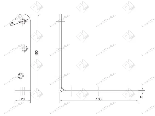 Кронштейн МК 100х100, цинк <100> 2