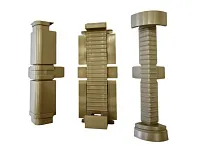 Комплект для цоколя с подсветкой, шампань голд, 1соединитель, 1угол.внутр, 1угол наружний, пластик