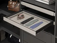 S-6427-A Выдвижная полка в базу 800 мм, экокожа, Starax (764x470x60 мм), антрацит