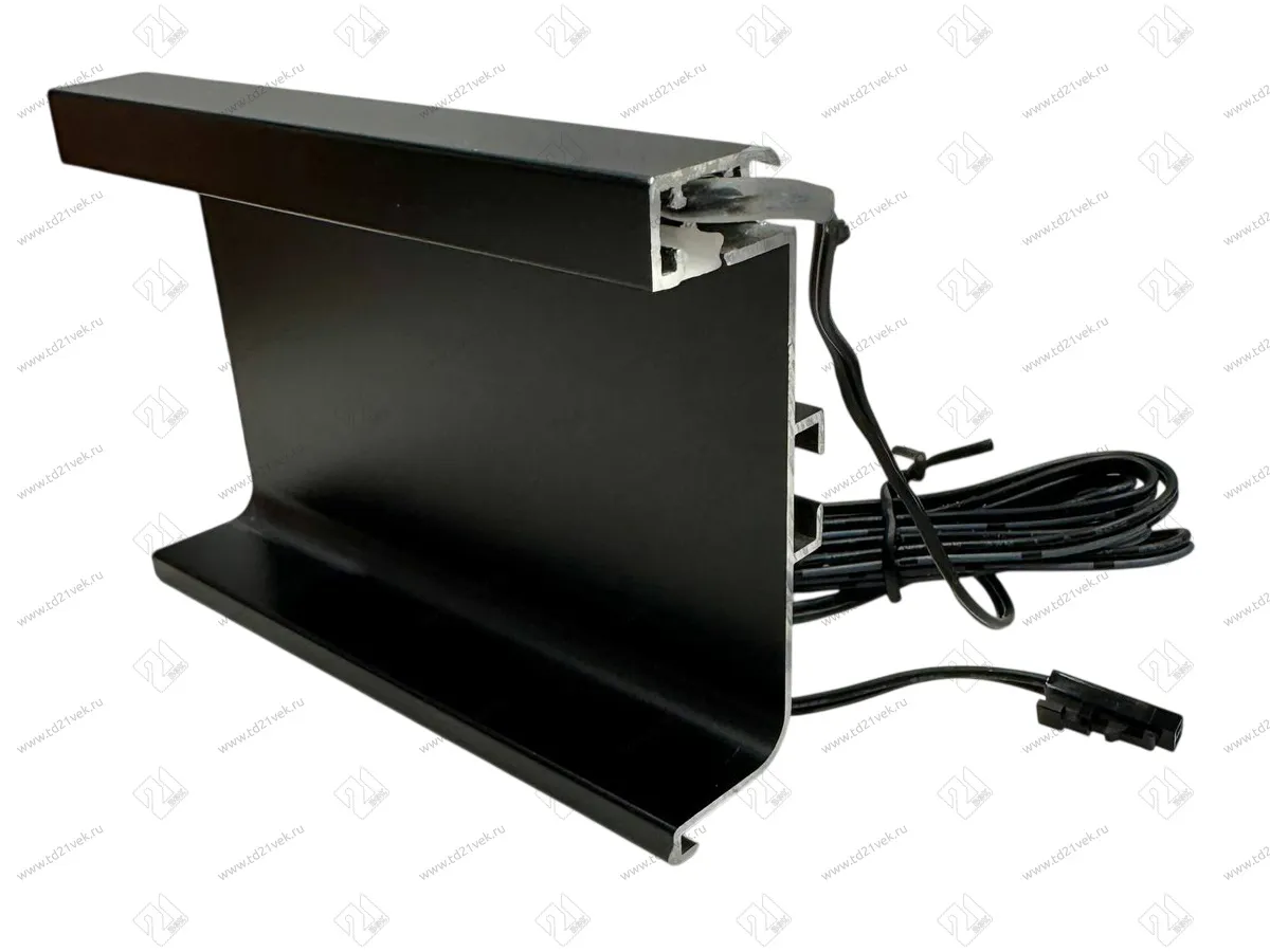 С-образный профиль GOLA с подсветкой, черный матовый, L=3000 мм, в комплекте LED лента, крепления 6 шт., коннектор 2