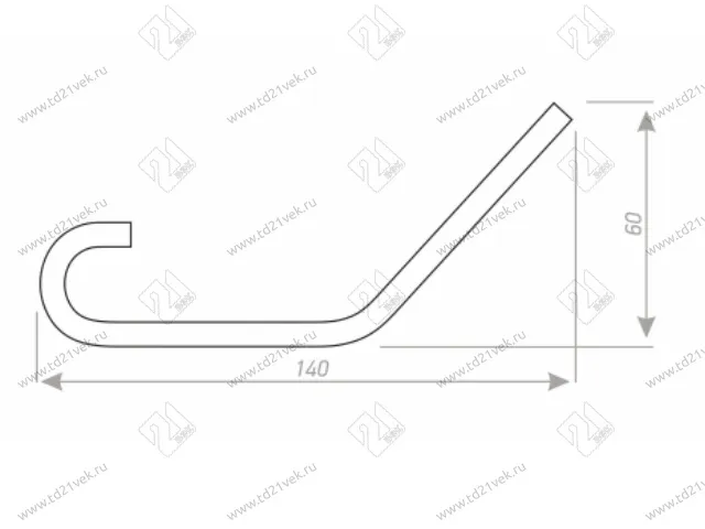 Крючок двухрожковый черный матовый 2
