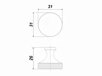 RC287BL.4 Ручка-кнопка, черный матовый <40>
