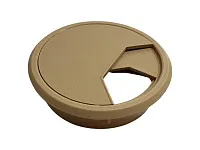 Заглушка кабель-канала, пластиковая, круглая, d=60 мм, бук