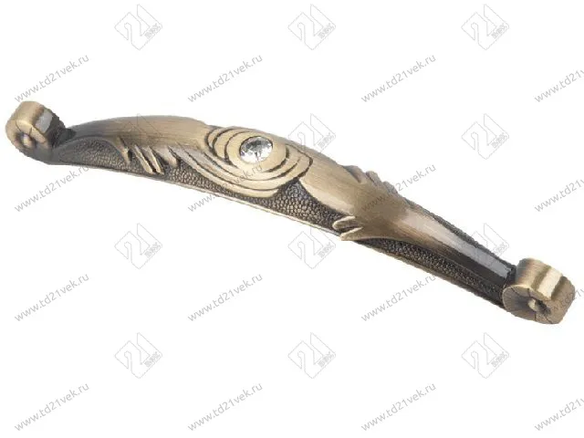 CRL16-128 ВА Ручка-скоба с кристаллами, бронза <60/300> 1