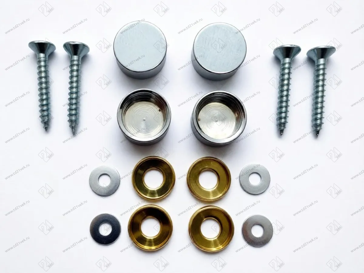 Зеркалодержатель, d12мм, сталь, хром (1компл.= 4 шт.+ саморезы) 2