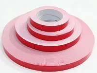 Двусторонний скотч, красный, 19мм х 5м, для зеркал