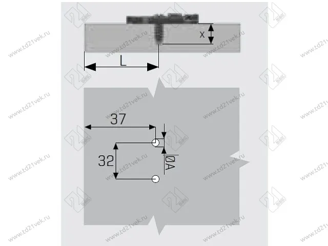 10263874(Y) Ответная планка дист-7 мм,(с 3D регул.) MASTER/IMPRO/INVO (с евр 6,3х14) (pack) <200> 2