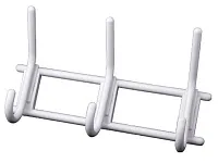 Вешалка 3-х крючковая снежно-белая, пластмасса <25>