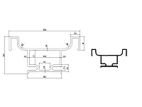 Н-образный профиль (вертикальная ручка) L=4500 Алюминий  <10>