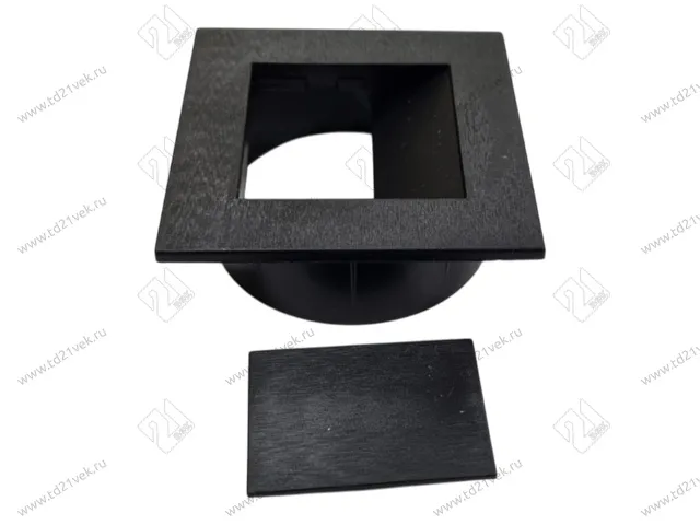 Заглушка кабель-канала, 66х66х22мм, d60мм, черный 2
