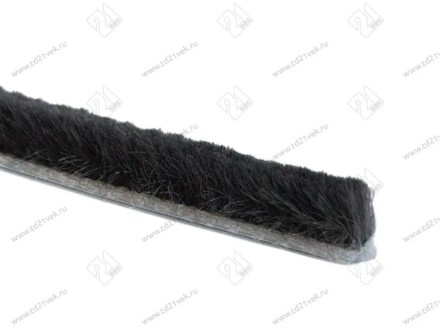 Уплотнитель щёточный ш7х в6мм 3Р, темно-серый <бухта-250м> шлегель/ щетка самоклеящаяся/ буферная лента/ уплотнитель/ Schlegel 1