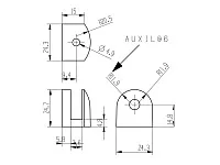 Полкодержатель для стекла  толщиной 7,6 мм, сатен, средний (24,7х24,3х15), в комплекте: пластиковый дюбель 2 шт.+ саморез 2 шт.